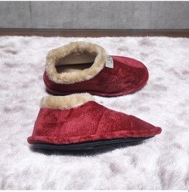 Resim Ucc Yumuşak İç Taban Boğazı Kürklü Ev Ayakkabısı Ve Pandufu Kırmızı 
