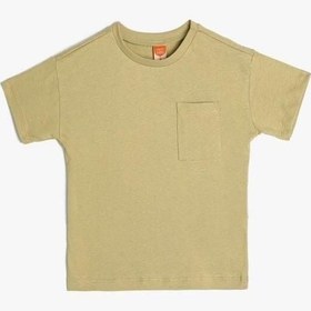 Resim Koton Erkek Bebek Basic Tişört Kısa Kollu Cep Detaylı Pamuklu Yeşil 