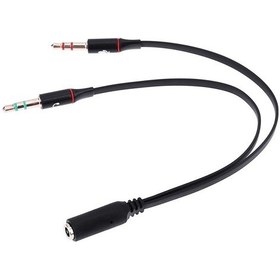 Resim Keepro Kulaklık Mikrofon Ayırıcı Splitter Kablo 2 x 3.5 MM Stereo Kablo 
