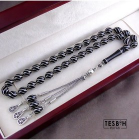 Resim Çeşmi-bülbül İşlemeli Erzurum Oltu Taşı Tesbih 