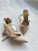 Resim Gamze Shoes Ten Renk Saten Bilekten Bağlama 