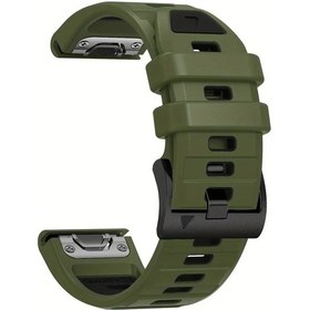Resim Sunshine022 Garmin Fenix 8/7/5/6/epix İçin Zeytin Yeşili 22mm Nefes Akıllı Saat Kayışı 