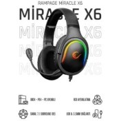 Resim Rampage Miracle-X6 RGB USB Kablolu Kulak Üstü Oyuncu Kulaklığı Teşhir 