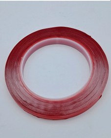 Resim Çift Taraflı Bant 10mm 5mt Kırmızı Şeffaf 1 Paket 5 Adet Unıversal Cc Siyah 