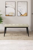 Resim Canisa Concept Arwen Serisi Bench, Gürgen Tam Isleket, 1.sınıf Babyface Kumaş , Krem Bench , Siyah Ayak 