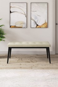 Resim Canisa Concept Arwen Serisi Bench, Gürgen Tam Isleket, 1.sınıf Babyface Kumaş , Krem Bench , Siyah Ayak 
