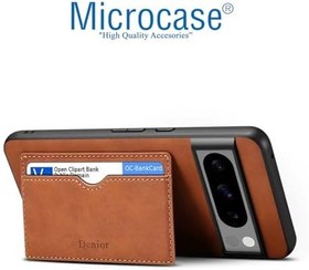 Resim Microcase Google Pixel 9 Pro XL ile Uyumlu Kartlıklı Standlı Deri Kaplama Kılıf-AL5138 (Yeşil) 