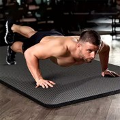 Resim Yüksek Yoğunluklu Şok Emici NBR Kauçuk Yoga Matı - Kalın, Kaymaz, Dayanıklı Ev Fitness & Antrenman için, Düz Renk, Dokulu Yüzey, Yoga Aksesuarları 