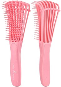 Resim Shop a Way LOM1012 Curved Detangler Yetişkin Çocuklar İçin Kavisli Dolaşık Saç Açma ve Düğüm Çözücü Tarak Fırça 