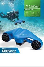 Resim Triathlon T-249M 1200W Çift Motor 40M Dalış 3 Hız Aksiyon Kamera Elektrikli Deniz Scooter 