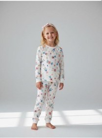 Resim Kız Çocuk Robot Desenli Pamuklu Pijama Takımı-16825 Renkli 