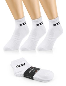 Resim Ozzy Socks 3 Çift Kısa Konçlu Tenis Spor Çorabı Beyaz Paket 