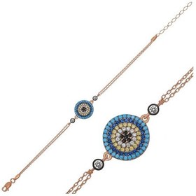 Resim Gümüş Rose Nazar Bayan Bileklik Gümüş - Rose Gold 