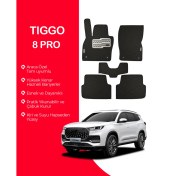 Resim Tıggo 8 Pro Uyumlu Hücreli Yüzey Eva Paspas Seti Paspas Takımı Siyah Yüzey 