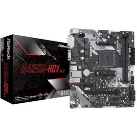 Resim ASRock B450M-HDV R4.0 AM4 DDR4 3200OC M.2 HDMI DVI-D D-Sub mATX ASRock B450M-HDV R4.0 AM4 DDR4 3200(OC) M.2 HDMI DVI-D D-Sub mATX