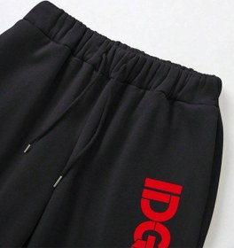 Resim Trend Yüksek Bel Beyaz Joger Eşofman Altı Siyah 