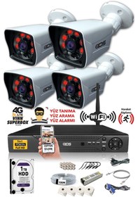 Resim IDS DS-2021HD-SET4-1TB 4 Kameralı 1080P Full HD 5 MP Sony Lensli Kamera Seti - 2021 