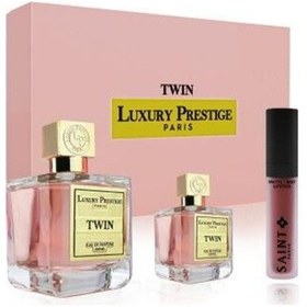 Resim Luxury Prestige Twin Kadın Parfüm EDP 100 ML + Twin Kadın Parfüm EDP 30 ML + Saint Matte Lip Stick 