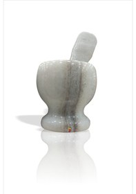 Resim Kaliteli Gerçek Beyaz Mermer Sarımsak Çekirdek Ezici Havan Tokmak 