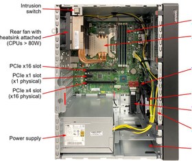 Resim LENOVO ST50 V2 7D8JA043EA-V2 XEON E-2324G 32GB(1x32) 2x960 SSD 4U TOWER Raid 0,1 Server 