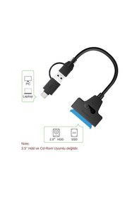 Resim 4204 2in1 Usb 3.0 Type-c To 2.5 İnç Sata Hdd Ssd Çevirici Dönüştürücü 