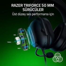 Resim Razer Blackshark V2 X (Xbox) - Xbox S|X konsolu için kablolu e-spor kulaklık (250g, kardioid mikrofon, 50mm sürücüler, pasif gürültü engelleme, 3,5mm konektör) Siyah 