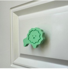 Resim Pomerol Yeşil Aslan Dolap Kulpu - Çocuk Odası, Mutfak Ve Banyo İçin Sevimli Ve Dayanıklı Mobilya Kulp,kulpd 