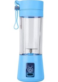 Resim Portatif Taşınabilir Usb Şarjlı Mikser El Blender Mavi 380 ML 