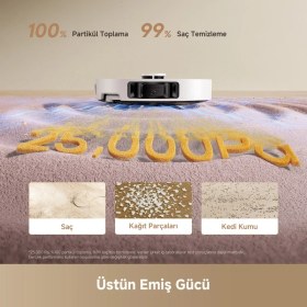 Resim Dreame L50 Ultra CE Robot Süpürge Beyaz, 25.000Pa Emiş Gücü 