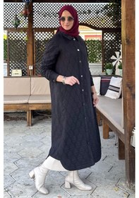 Resim Rabia Şamlı Elmas Kapitone Kap Siyah Çok Renkli 