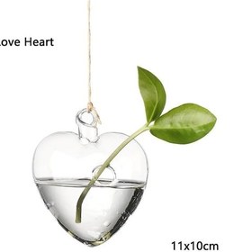 Resim Vkemall Transparent Borosilikat Cam Aşk Kalbi Süs Vazosu - 11.5x10cm, Su Bitkileri İçin, Ev/ofis Dekorasyonu, Askı Tipi, İnce Dayanıklı 