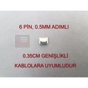 Resim FFC 6 Pin 0.5mm Adımlı Flex Kablo Sabitleyici Konnektör Soketi Sabitleme Fleks Bağlama Aparatı 