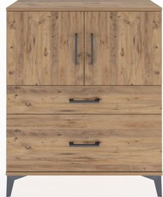 Resim Arges Şifonyer 2 Raflı 2 Çekmeceli 2 Kapaklı 88x30x106 Çam-çam Çam 