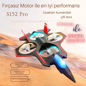 Resim Piha S152 Drone Fırçasız Motor 2 Batarya Ile 20 Dakika Uçuş 720P Hd Kamera Işıklı Drone 