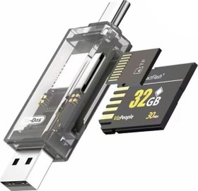 Resim Gd-Dk006 Type-C Ve Usb-A Çıkışlı 4 İn 1 Otg Hafıza Kart Okuyucu Sd-Micro Sd Go-Des