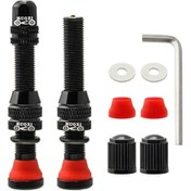 Resim Monyee Alüminyum Cnc Teknolojiyle İşlenmiş 120psi Yüksek Basınçlı Bisiklet Vakum Lastik Valfi Seti - Siyah 2 Adet Valf, Aksesuarlar Dahil 