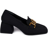 Resim Bestello Tokalı Neolit Taban Kalın Topuklu 281-351 Kadın Ayakkabı Siyah 