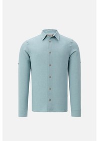 Resim Erkek V-clutch Keten Gomlek Acık Mavı L Açık Mavi 