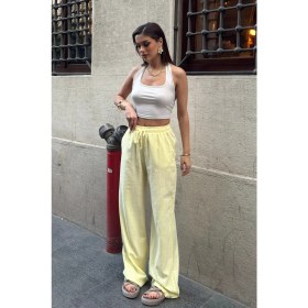 Resim Bejna Kadın Keten Bol Kesim Palazzo Pantolon 