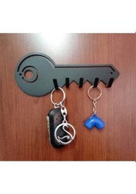 Resim Lazer Anahtar Askısı Mat Siyah Çok Renkli 