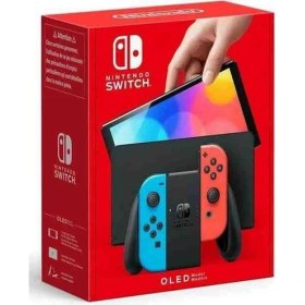 Resim Nintendo Switch OLED Oyun Konsolu Kırmızı Mavi 64 GB Kablosuz Bağlantı ve İki Kollu Tasarım 