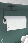 Resim KILINÇ STORE Siyah Kağıt Rulo Havluluk Peçetelik Yapışkanlı Tasarım Askı 