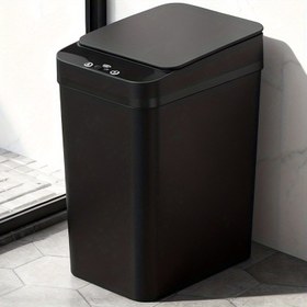 Resim 11L Siyah Banyo Çöp Kutusu Kapaklı, 2, 91 Galon Akıllı Sensör Çöp Kutusu, Yatak Odası, Banyo, Ofis, Oturma Odası için Küçük Akıllı Çöp Kutusu, Akıllı Sensör Çöp Kutusu, Siyah Akıllı Sensör Plastik Çöp Kutusu 