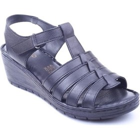 Resim Lobeno 22-d-012 Dolgu Topuk Günlük Anatomik Deri Sandalet 001 