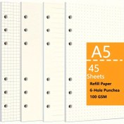 Resim 1/2/3 Paket A5 Yaprak Dökümü Kağıt, 6 Delikli Planlayıcı Dolumu, Purture A5 Ciltleme Kağıdı, Okula Dönüş Sezonu, İş Ofisi, Ev, Şükran Günü ve Noel Hediyesi İçin Uygun (45/90/135 Sayfa) 