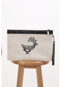 Resim Ju Yaratıcı Tasarım Nakışlı İşlemeli Portföy Ve Clutch Çanta Mm 