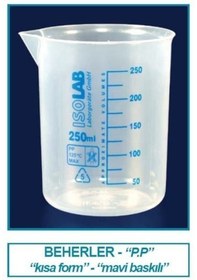 Resim İSOLAB 026.03.500 beher - P.P - kısa form - mavi skala - 500 ml ( 
