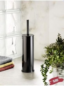 Resim Pedallı Çöp Kovası Tuvalet Wc Fırçası Banyo Çöp Kovası 2'li Banyo Seti Siyah 5 Litre 