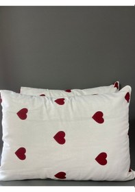 Resim Pamuklu 2 Adet Fermuarlı 50x70 Yastık Kılıfı Beyaz 