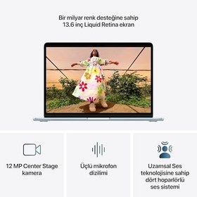 Resim Apple M5 çipli 13 inç MacBook Air Laptop: 13.6 inç Liquid Retina Ekran, 10 CPU, 10 GPU, 16GB Birleşik Bellek, 1 TB SSD Depolama, 12 MP Center Stage Kamera, Touch ID; Gök Mavisi 